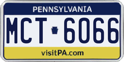 PA license plate MCT6066