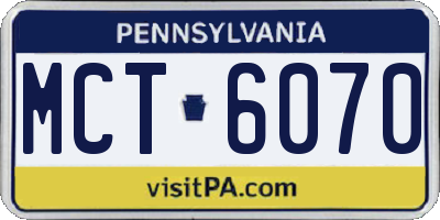 PA license plate MCT6070