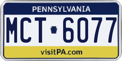 PA license plate MCT6077