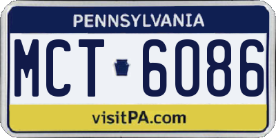 PA license plate MCT6086
