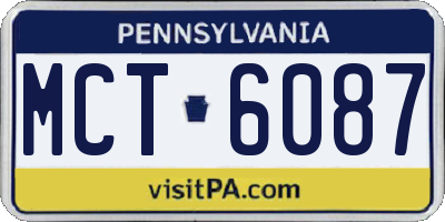 PA license plate MCT6087