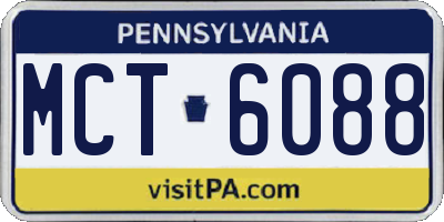 PA license plate MCT6088