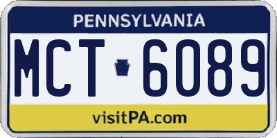 PA license plate MCT6089