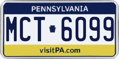 PA license plate MCT6099