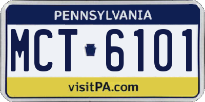 PA license plate MCT6101