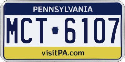 PA license plate MCT6107