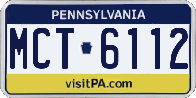 PA license plate MCT6112