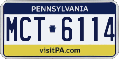 PA license plate MCT6114