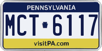 PA license plate MCT6117