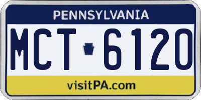 PA license plate MCT6120
