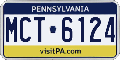 PA license plate MCT6124