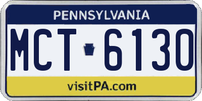 PA license plate MCT6130