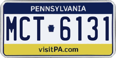 PA license plate MCT6131