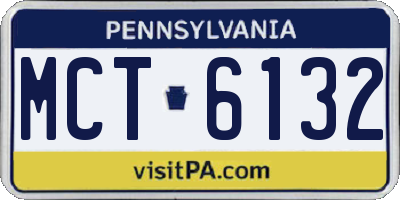 PA license plate MCT6132