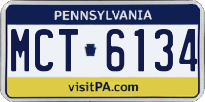 PA license plate MCT6134