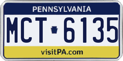 PA license plate MCT6135