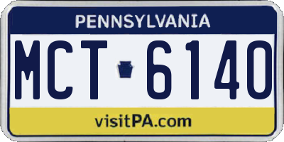 PA license plate MCT6140