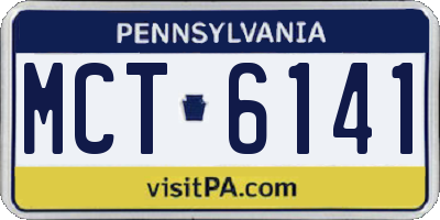 PA license plate MCT6141