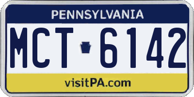 PA license plate MCT6142