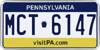 PA license plate MCT6147