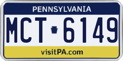 PA license plate MCT6149