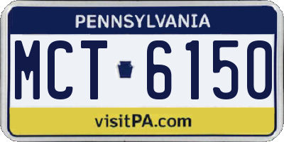 PA license plate MCT6150
