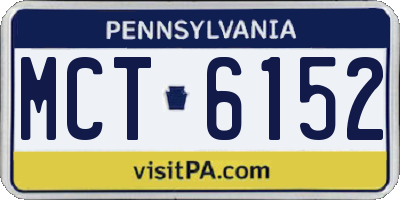 PA license plate MCT6152