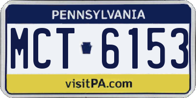PA license plate MCT6153