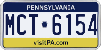 PA license plate MCT6154