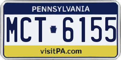 PA license plate MCT6155