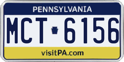 PA license plate MCT6156
