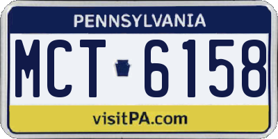 PA license plate MCT6158