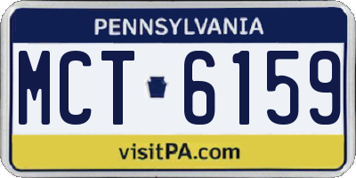 PA license plate MCT6159
