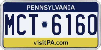 PA license plate MCT6160
