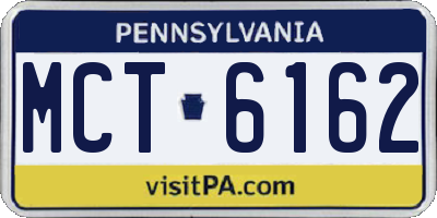 PA license plate MCT6162