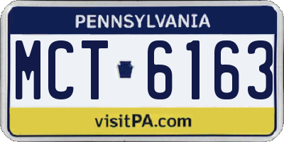 PA license plate MCT6163