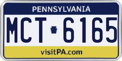 PA license plate MCT6165