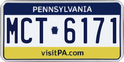 PA license plate MCT6171