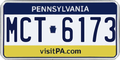 PA license plate MCT6173