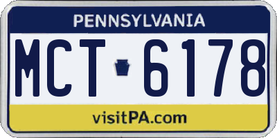PA license plate MCT6178