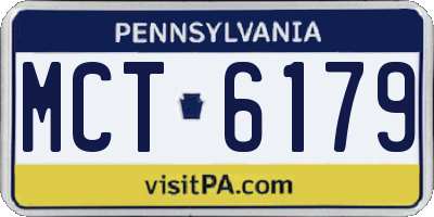 PA license plate MCT6179