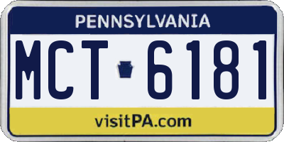 PA license plate MCT6181