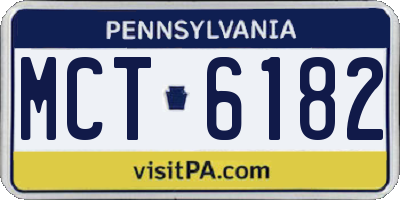PA license plate MCT6182