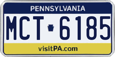 PA license plate MCT6185