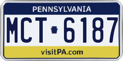 PA license plate MCT6187