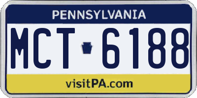PA license plate MCT6188
