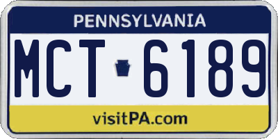 PA license plate MCT6189