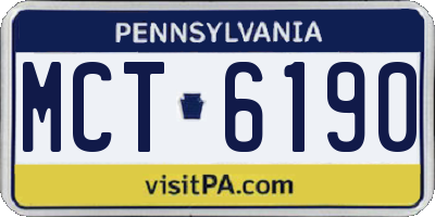 PA license plate MCT6190