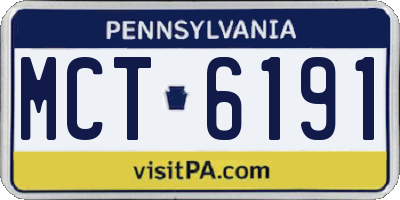 PA license plate MCT6191