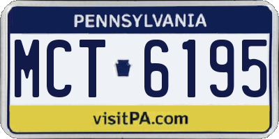 PA license plate MCT6195